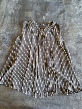 Lane Bryant Black Patterned Tank Top